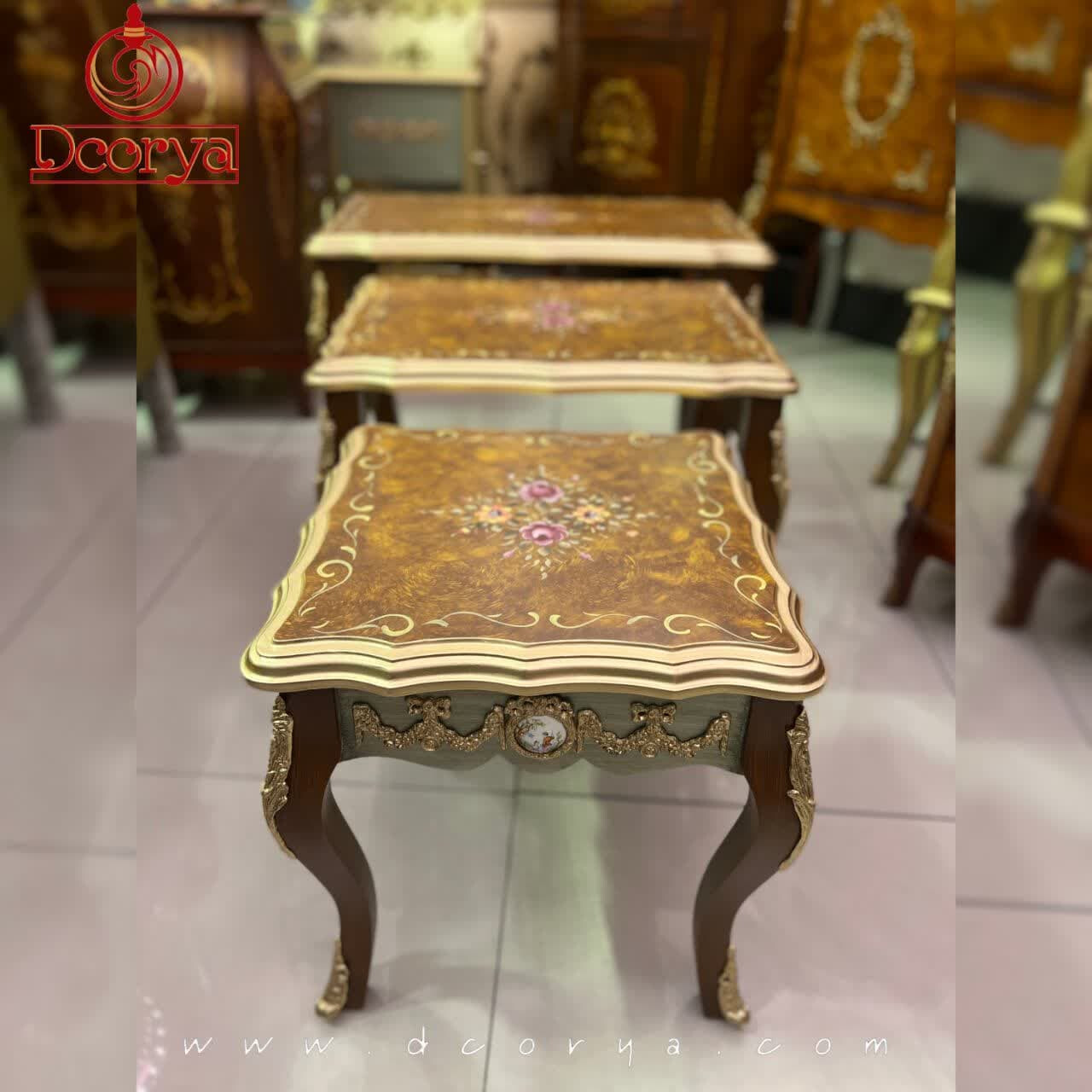 میز عسلی نقاشی برنز خور
