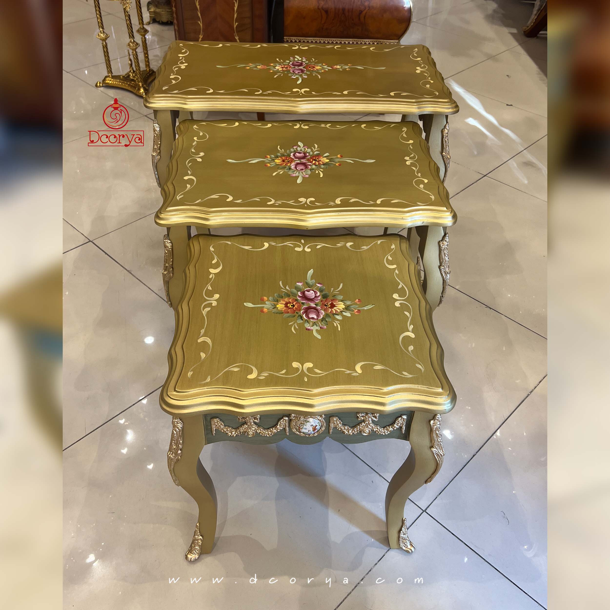 میزعسلی 3 تیکه نقاشی پلاکخور M031