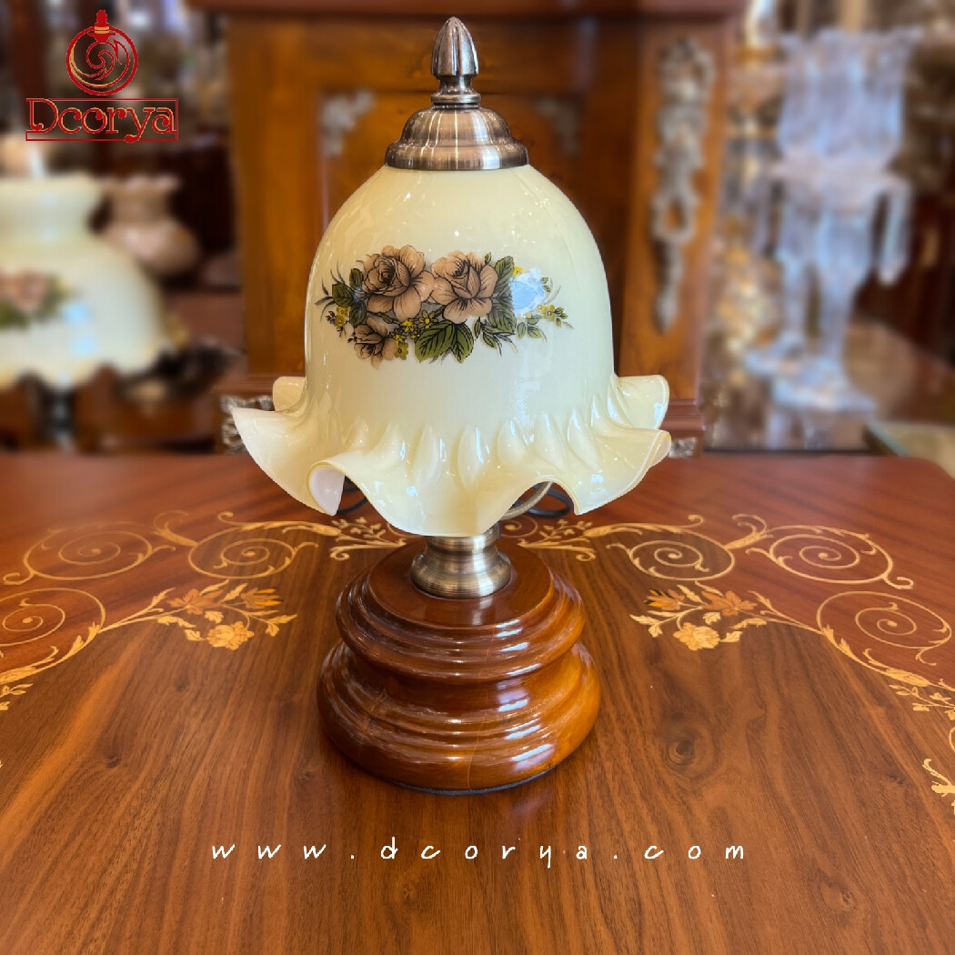 آباژور رومیزی حباب گلدار کوچک کد 004