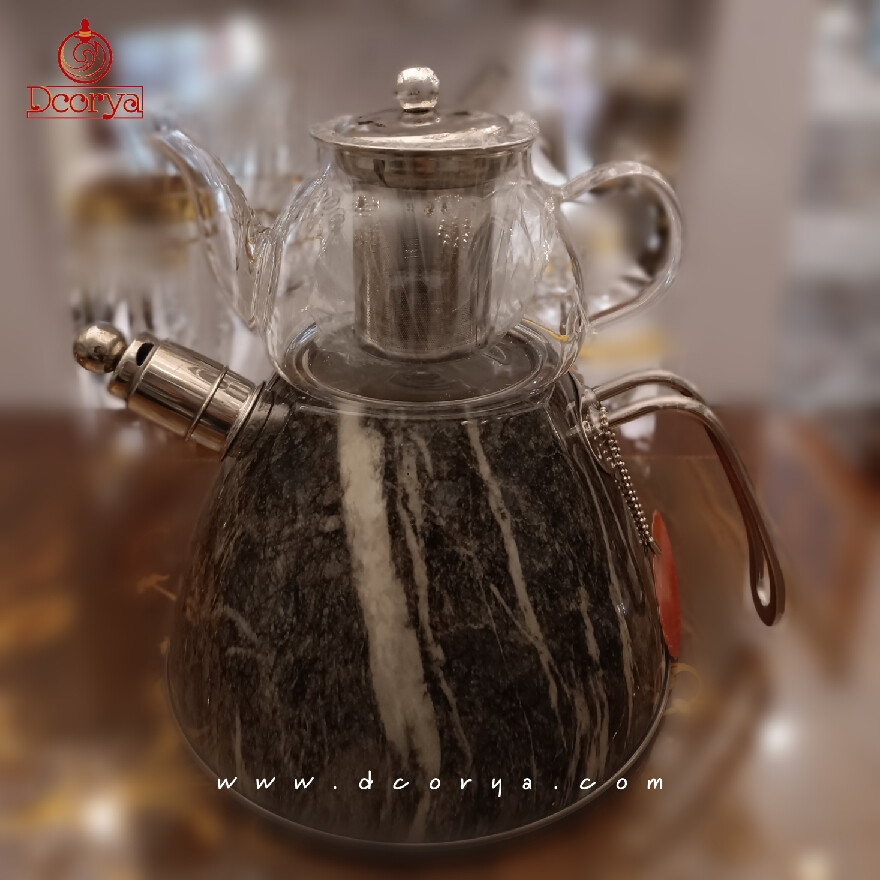 ست کتری و قوری  طرح سنگ مرمر