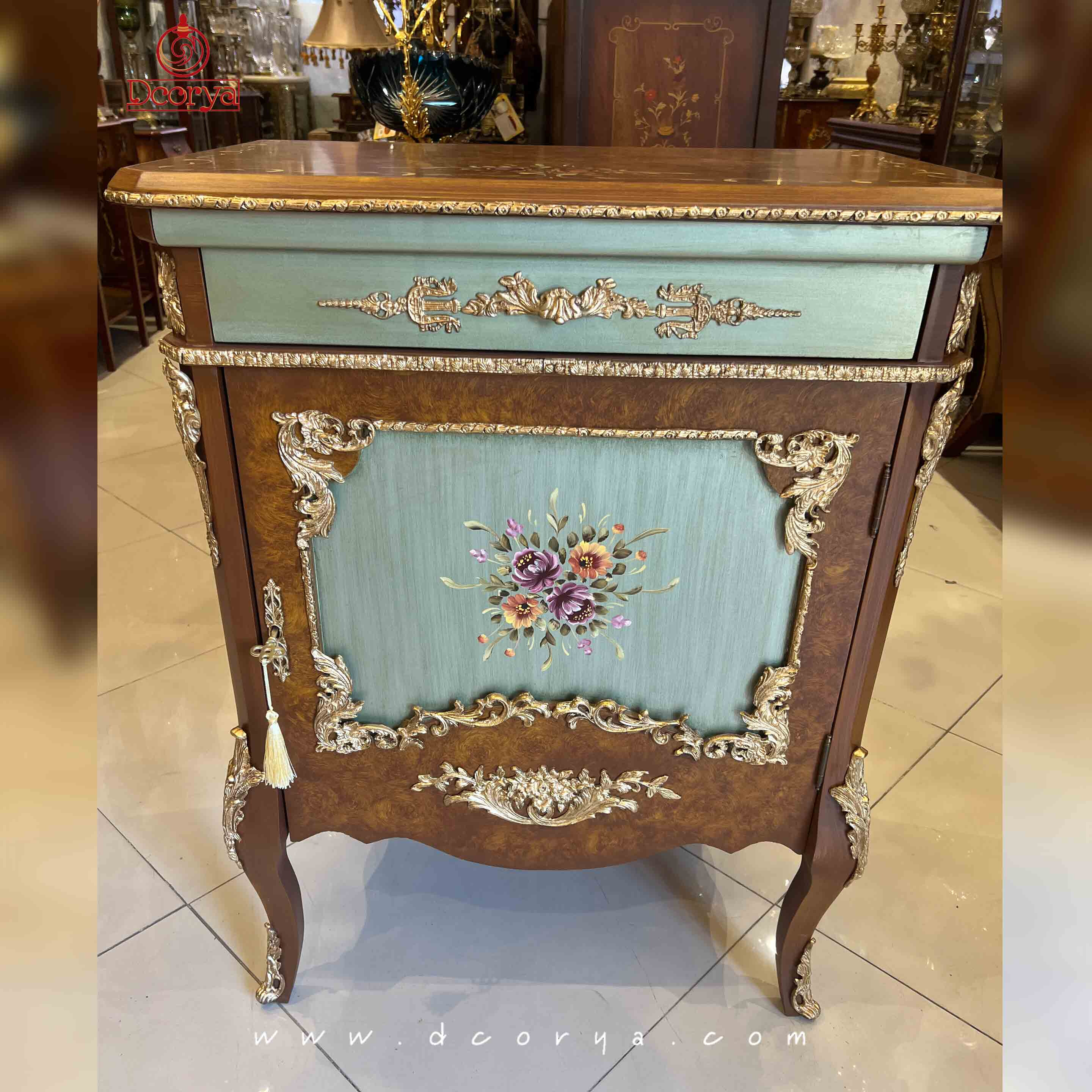 میز کنسول تک درب نقاشی برنزخور B075