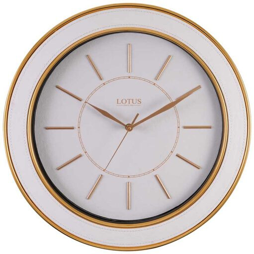 ساعت دیواری فلزی LYON رنگ WHITE/GOLD