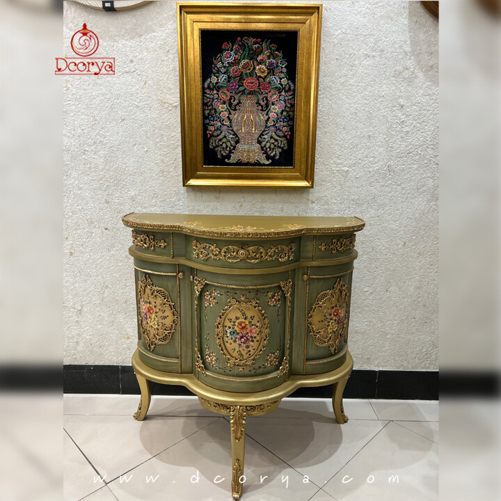میز کنسول سه درب نقاشی برنزخورB017