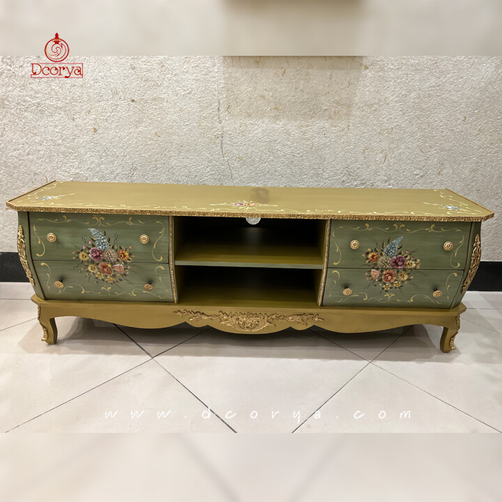 میز تلویزیون خمره ای نقاشی برنزخور LT001