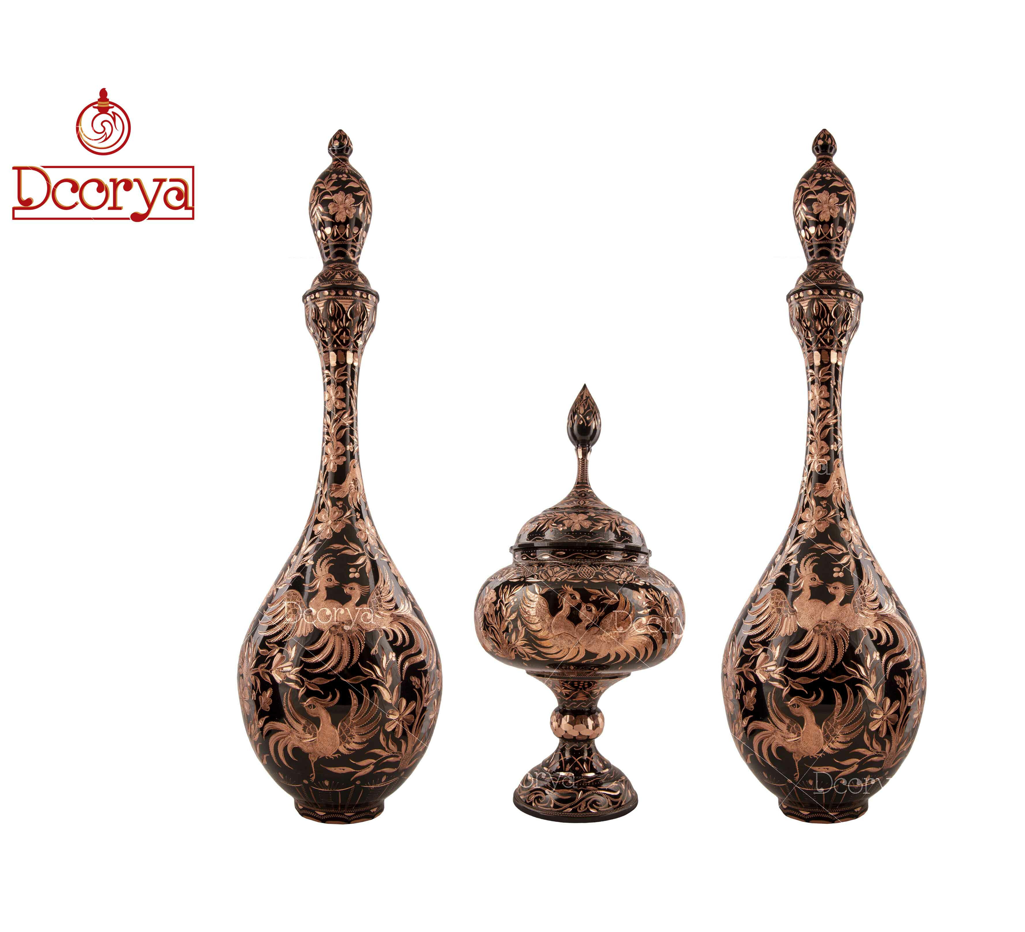 سه تیکه قلمکاری روی مس، MS007MS015
