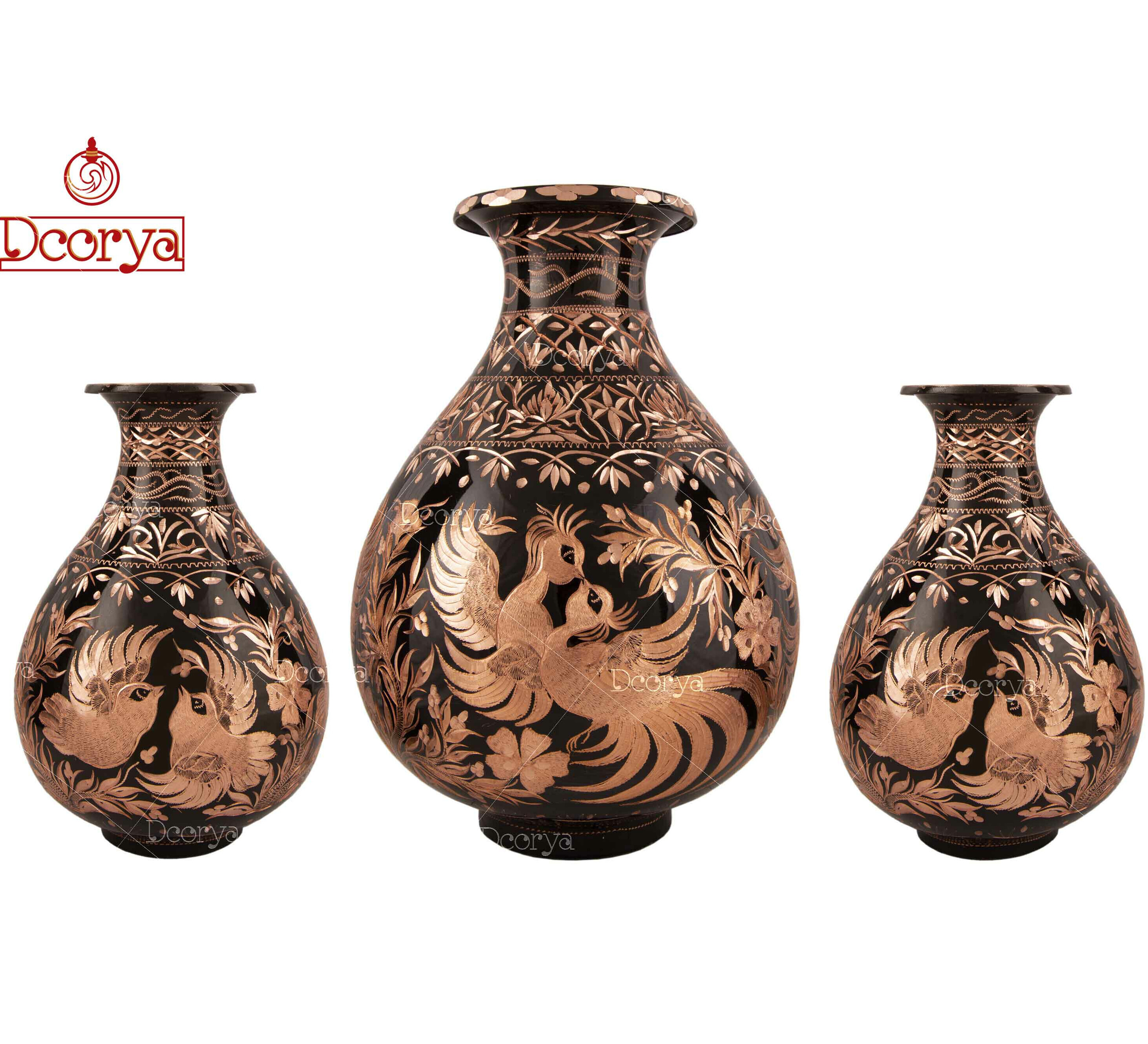 سه تیکه قلمکاری روی مس، MS018MS019