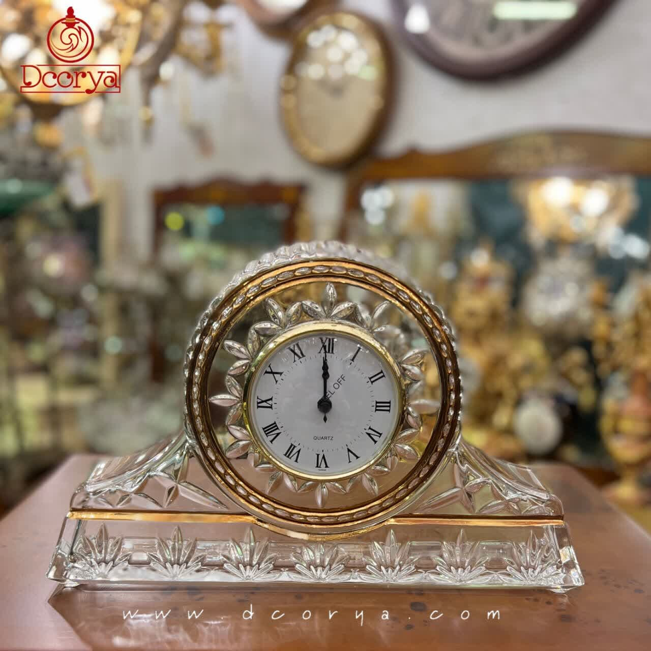 ساعت رومیزی کریستال چک برند بوهمیا