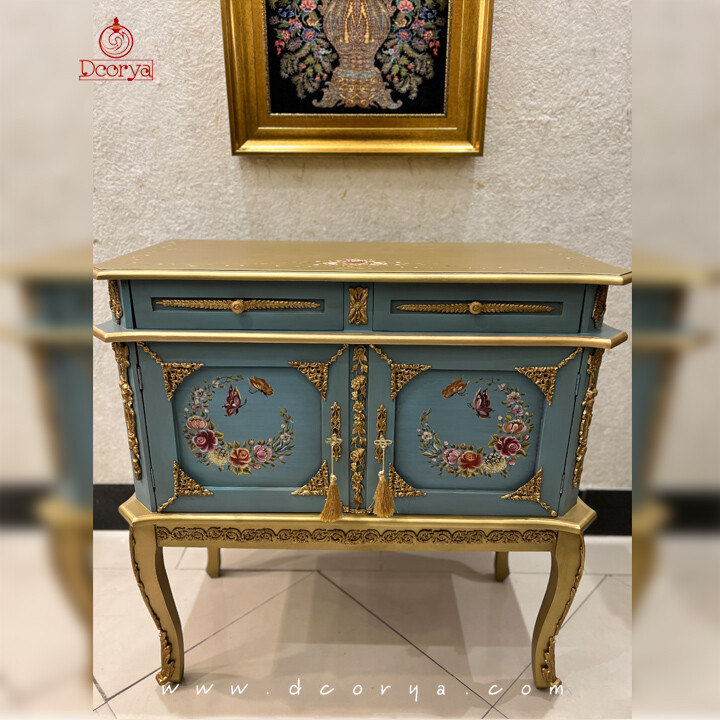 میز کنسول دو درب نقاشی برنزخورB063