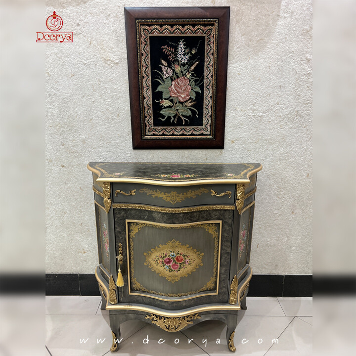 میز کنسول تک درب نقاشی برنزخور B036