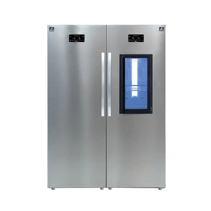 یخچال فریزر دوقلوی سینور مدل یونیک درب شیشه‌ای