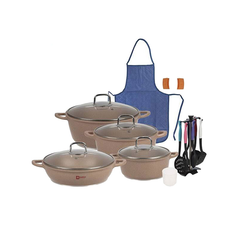 سرویس قابلمه 18 پارچه سرامیکی مدل ماتکس