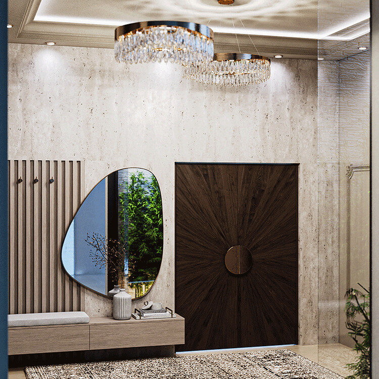 طراحی لابی ورودی ویلای مسکونی