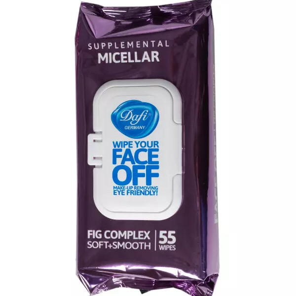 دستمال مرطوب پاک کننده آرایش دافی مدل Micellar بسته 55 عددی