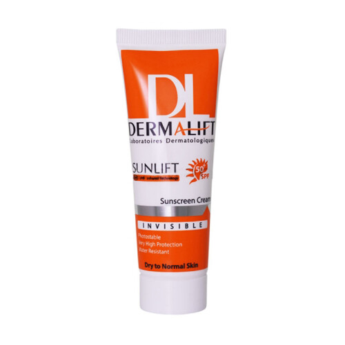 کرم ضد آفتاب غیر رنگی SPF +50 مناسب پوست های چرب درمالیفت