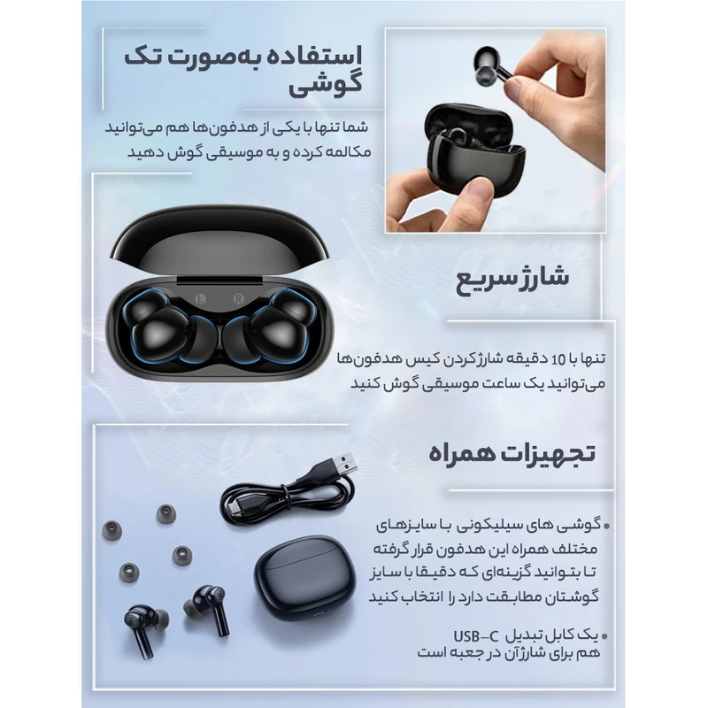 ایربادز بلوتوثی انکر مدل Soundcore R100