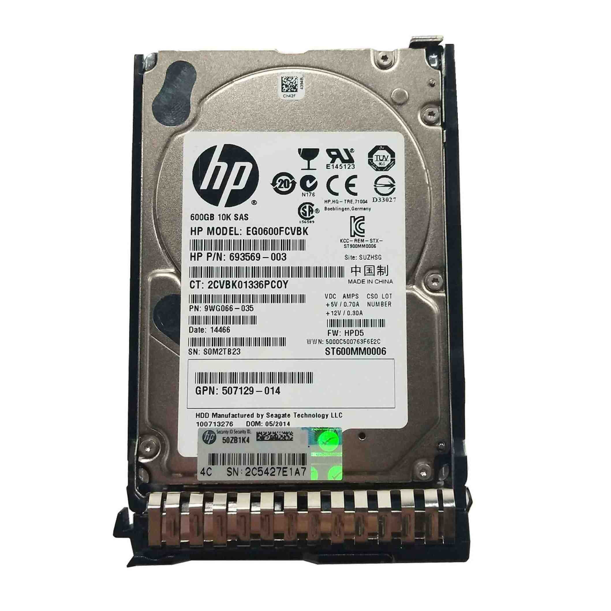 هارد سرور اچ پی ۶۰۰ گیگابایت SAS 10K