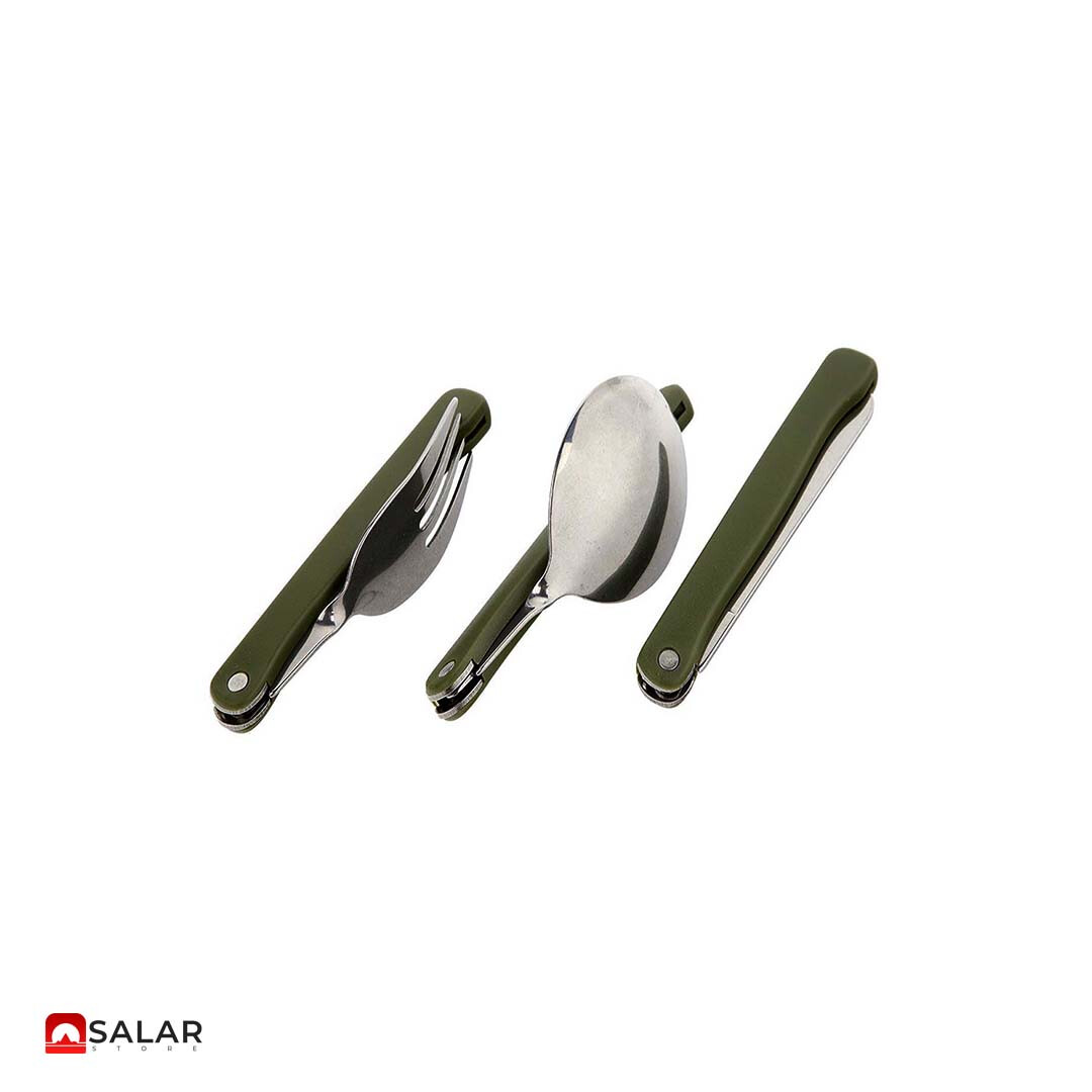 قاشق چنگال مسافرتی تاشو مدل ارتشی