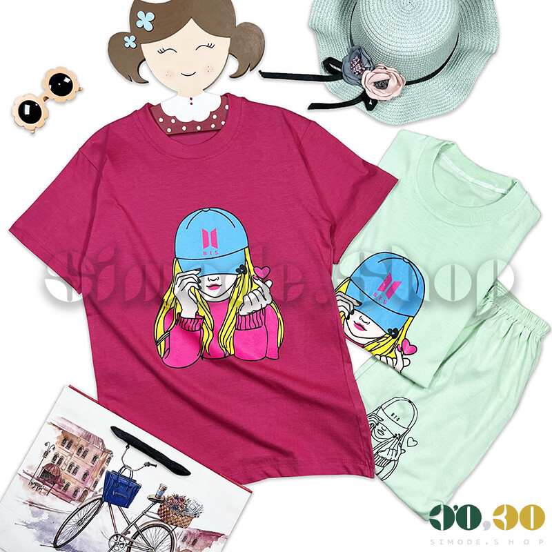تیشرت شلوارک 60-65 دختر کلاه دار دخترانه