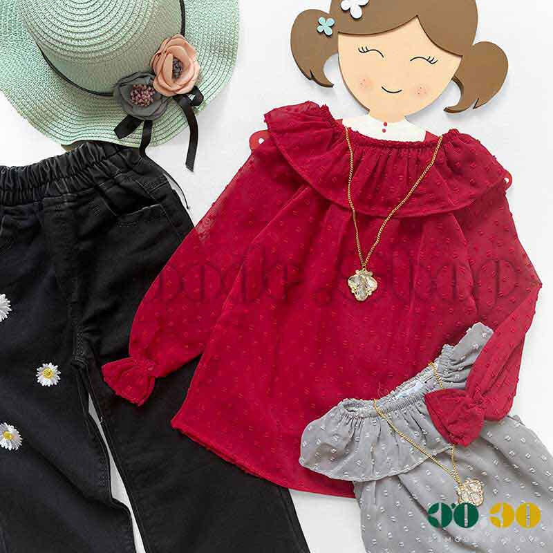 شومیز یقه فانتزی 40-55دخترانه