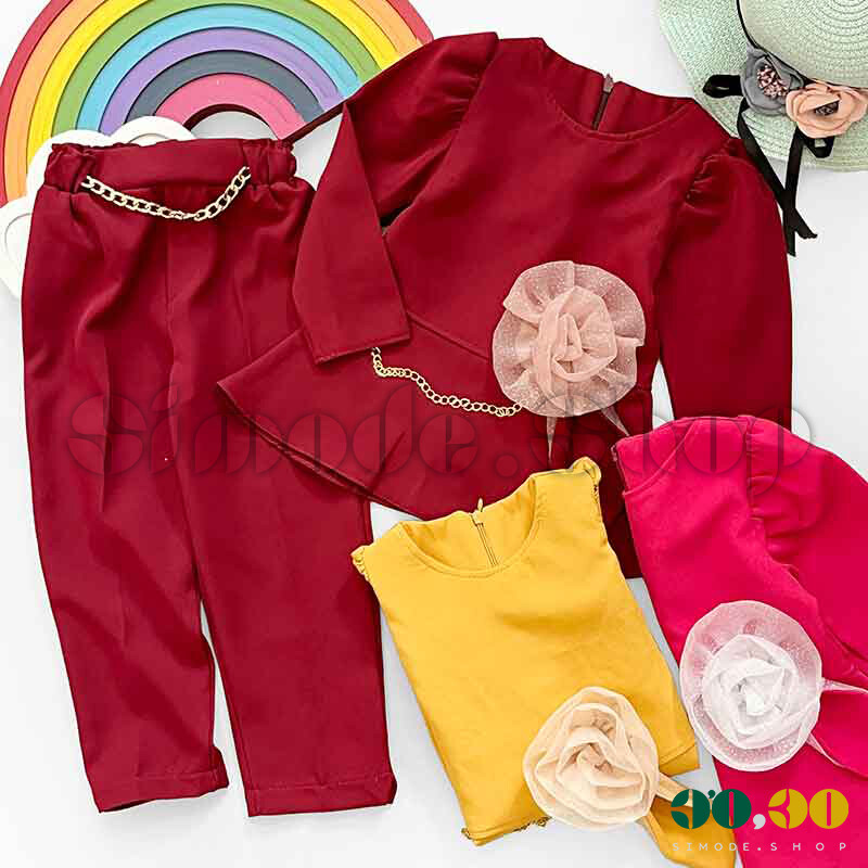 شومیز شلوار 40-55 گلدار دخترانه