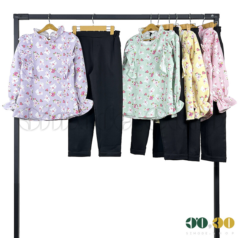 شومیز شلوار 40-45-50-55 باری دخترانه