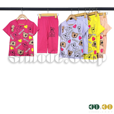 تیشرت شلوارک35-40دخترانه خرس قلبی