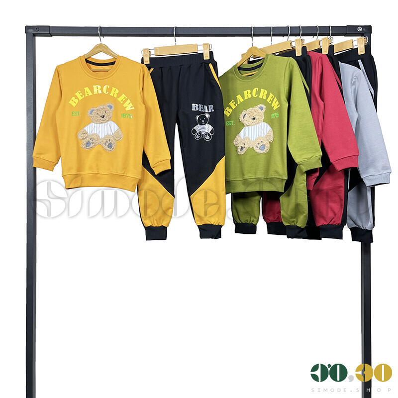 بلوز شلوار 30-35 تدی گلدوزی پسرانه